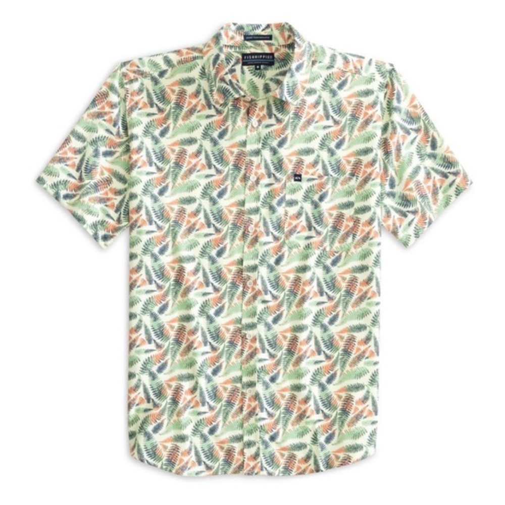 Fish Hippie Rowe Tropical Leaf Print Men's Casual Shirt XXL NWOT